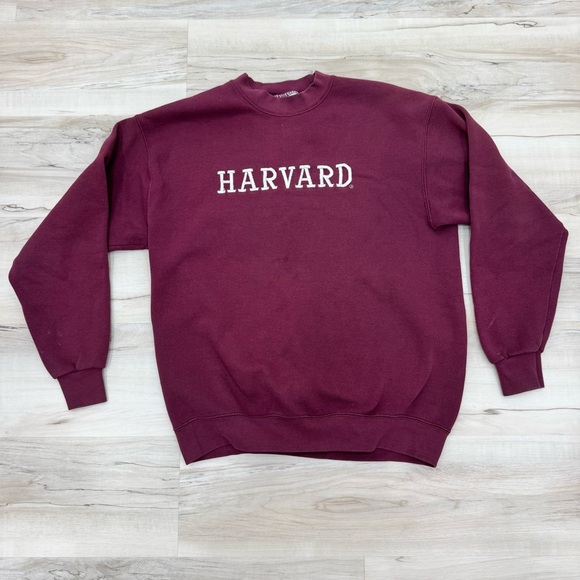 Vintage Lee Harvard University Maroon Red embroidered crewneck sweatshirt Unisex - Picture 2 of 8